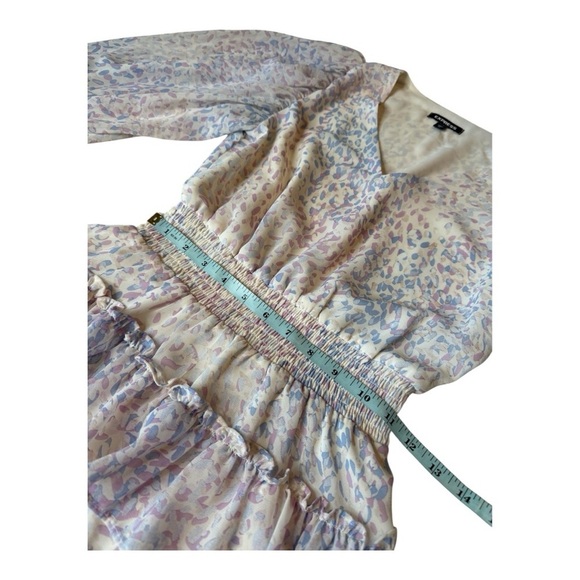 Express Floral Frenzy Pastel Smock Waist Ruffle Balloon Sleeve Mini Dress & Top - Picture 12 of 16